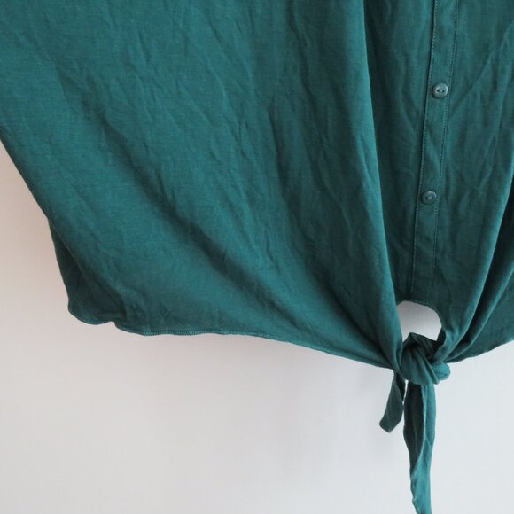 MODCLOTH Kelly Green Tie Front Button Blouse Top Stretch Travel - Size 4X NWOT - Picture 9 of 16